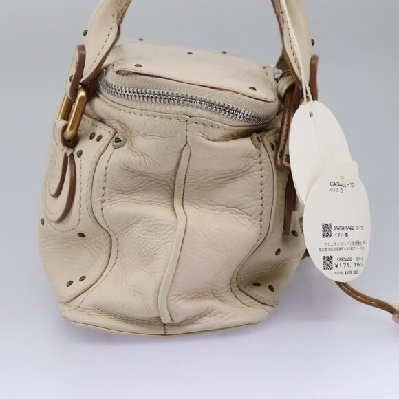 Chloe Paddington Hand Bag Leather Beige Silver - Picture 4 of 15
